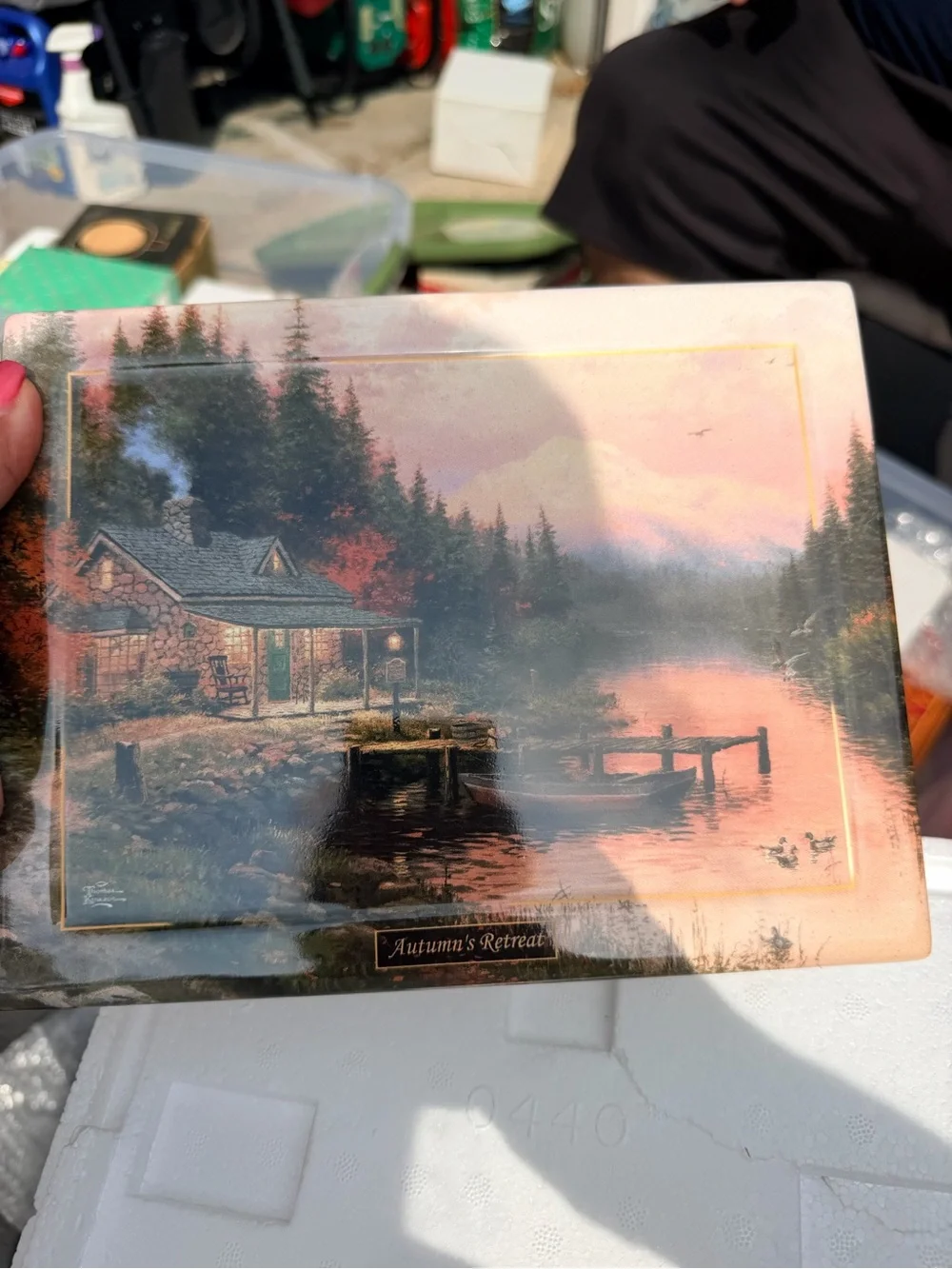 Thomas Kinkade Autumn’s Retreat Bradford Exchange Seasons of Reflection Plaque